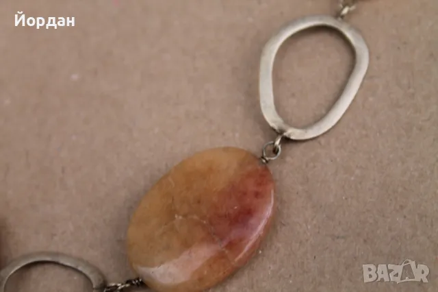 Дамско сребърно колие с позлата, снимка 3 - Колиета, медальони, синджири - 49771498