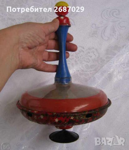 Стари пумпали:  Руски ламаринен пумпал, Антика, детска играчка със светлини, играчки за колекция, снимка 3 - Колекции - 28945448