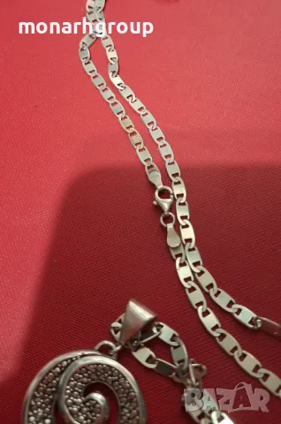 Сребърен ланец с висулка, снимка 2 - Колиета, медальони, синджири - 50183050