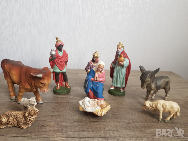 Стари фигури от сцена на Рождество Христово, снимка 2 - Колекции - 44911230