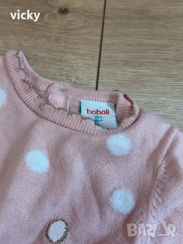 Блестяща рокличка на Boboli, размер 18М 86см, снимка 4 - Бебешки рокли - 50643716