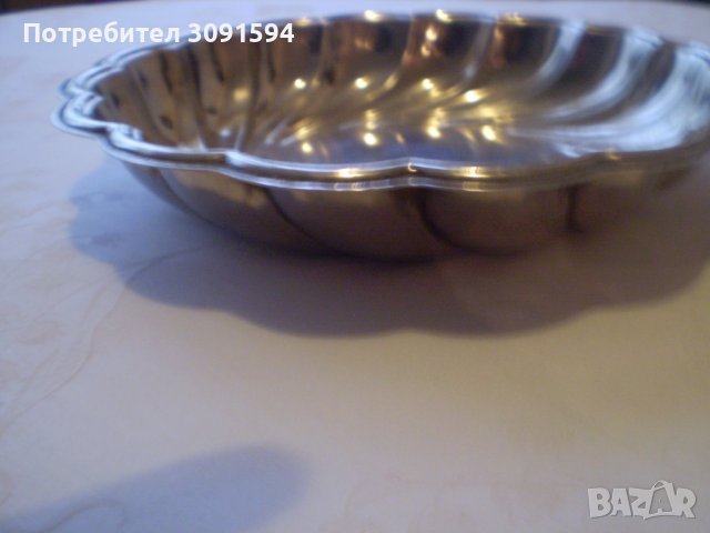 Купа -бонбониера  съд за ядки и плодове с приятна форма бял метал, снимка 3 - Аксесоари за кухня - 39465021