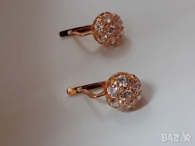 Руски златни обеци малинки, снимка 4 - Обеци - 52509270