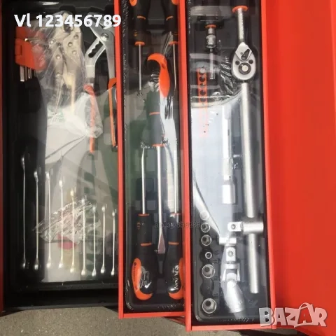 Сгъваем метален куфар с инструменти 85 части, снимка 2 - Куфари с инструменти - 52121724