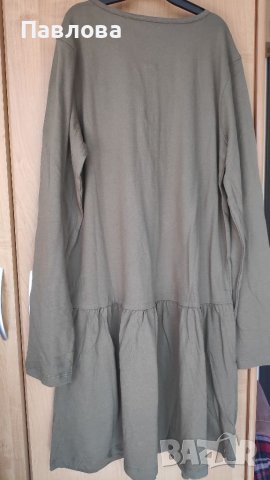 Нова рокля от памук цвят маслено-зелен, снимка 11 - Детски рокли и поли - 35037854