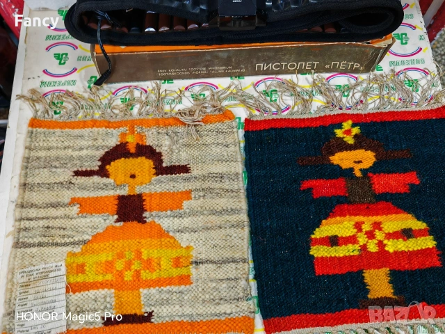 Ръчно тъкани винтидж килимчета 26/26 см, снимка 8 - Декорация за дома - 53477113