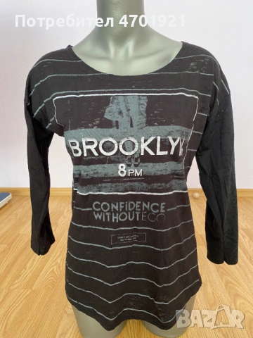 Черна блуза с дълъг ръкав