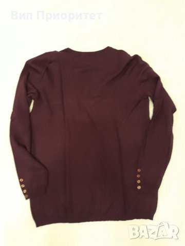 Тъмно лилава фино плетиво блуза по врата с дълъг ръкав, много приятна и мека материя, снимка 8 - Блузи с дълъг ръкав и пуловери - 37455773