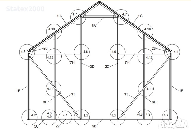 Поликарбонатна алуминиева оранжерия, снимка 3 - Оранжерии - 52129335
