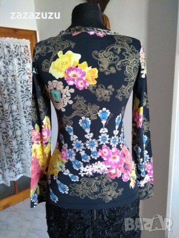 ROBERTO CAVALLI - супер блуза, оригинал, черна с дълъг ръкав, снимка 5 - Рокли - 32571861