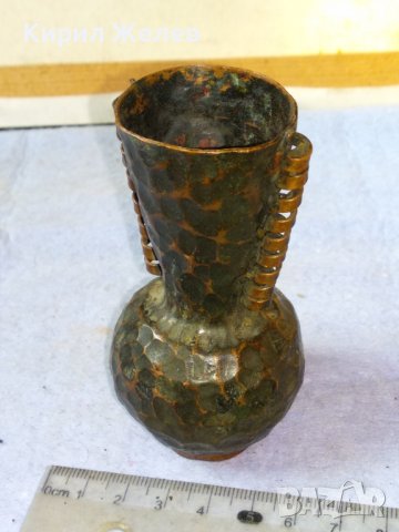 Старинна ДЕКОРАТИВНА КОЛЕКЦИОНЕРСКА МЕДНА ВАЗА за СУХИ ЦВЕТЯ КОВАНА МЕД За МЕХАНА 42690, снимка 6 - Вази - 43949367