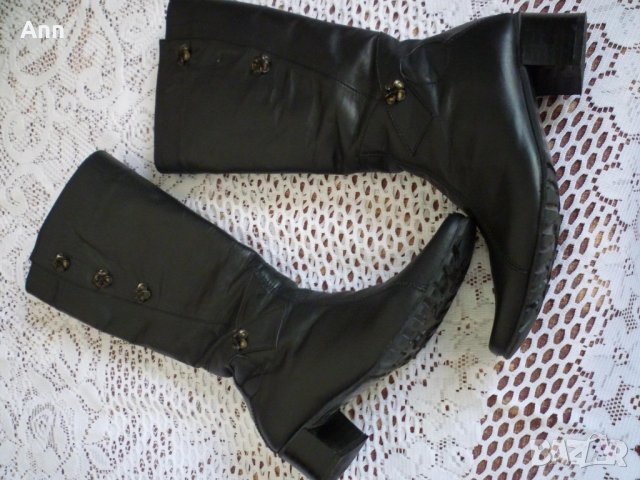 Черни ботуши,ест.кожа №35, снимка 4 - Дамски ботуши - 27474407