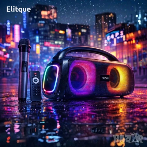 Парти тонколона 2 × 5.25" – 40 W RMS, Bluetooth, RGB LED светлини, батерия 3600 mAh, снимка 7 - Тонколони - 53187326