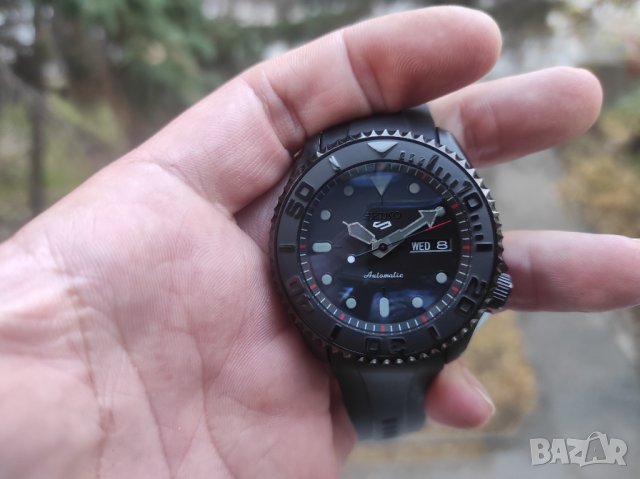 Seiko mod SKX Stealth black PVD red chapter ring markers, снимка 10 - Мъжки - 43244668