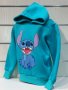 Нов детски суичър с дигитален печат Стич (Stitch) в зелен цвят, снимка 3