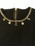 Черна мека блузка фино плетиво със златни орнаменти около деколтето, изчистени предница и гръб,с цип, снимка 3