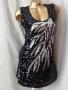М Черна къса рокля с пайети , снимка 2