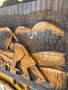 Стенна дърворезба с релефно изображение на мъж с плуг и кон, снимка 5