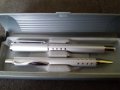 Комплект луксозни писалка с химикалка метални в кутия , снимка 1