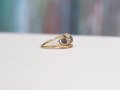 Стар златен пръстен - 8 карата / 333 злато с  диамант и топаз, снимка 1 - Пръстени - 43361202