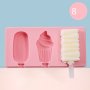 Силиконова форма за сладолед за многократна употреба с пластмасови дръжки, снимка 3