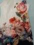 Красива рокля , еластан и трико , бяла във високата част и тъмна в долната част с принт от рози , снимка 5