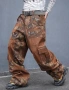 Нови baggy Casual Loose Fit Jeans дънки панталони карго кафяви камуфлажни джобове размер 32 /М, снимка 5