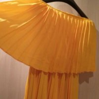 РАЗПРОДАЖБА-Просто уникална жълта рокля с етикет , снимка 4 - Рокли - 28238789