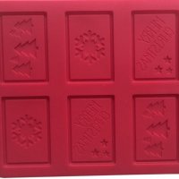 6 Коледни шоко блокчета силиконов молд форма за плочки шоколад и бисквитки фондан, снимка 2 - Форми - 28972386