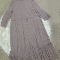 РАЗКОШНА тъничка рокля със 7/дължина на ръкава в мраморен розово-кафяв принт 2ХЛ/3ХЛ размер , снимка 2 - Рокли - 43785697