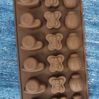 Калинка Пеперуда охлюв силиконов молд форма бонбони гипс шоколад декор, снимка 1 - Форми - 44114561