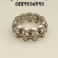 масивна Сребърна халка с черепи MEMENTO MORI размер №60-62, снимка 2 - Пръстени - 43516408