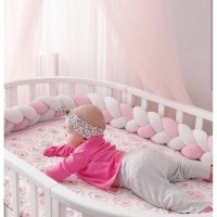 Плетен обиколник за бебешка кошара-количка, снимка 6 - Спално бельо и завивки - 32275877