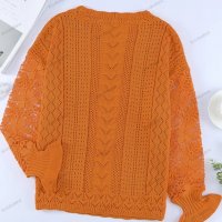 Дамски пуловер с дълъг ръкав с изрязани венчелистчета, 3цвята - 023, снимка 9 - Блузи с дълъг ръкав и пуловери - 39343746