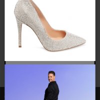 Дамски обувки на ток с кристали, снимка 2 - Дамски обувки на ток - 39910353