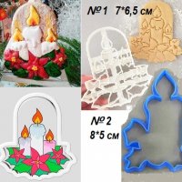 Коледна свещ пластмасов резец форма фондан тесто бисквитки, снимка 1 - Форми - 26762855
