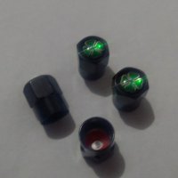 Метални черни ,сиви , червени и сини капачки за вентили винтили зелени четирилистни детелини, снимка 5 - Аксесоари и консумативи - 27685298