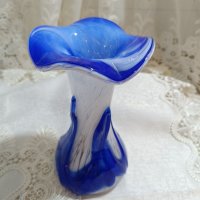 ваза синьо стъкло 674, снимка 1 - Вази - 43339249