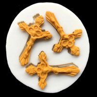 3 малки кръста кръстчета кръст силиконов молд форма фондан украса торта декорация мъфини, снимка 2 - Форми - 25441301