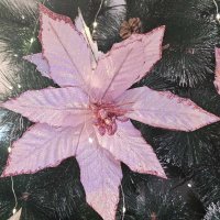 Коледна звезда декорация за елха Pink Christmas, снимка 1 - Декорация за дома - 42976488