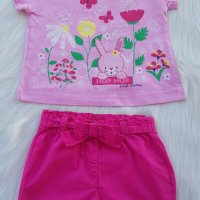 Къси панталонки и тениска 9-12 месеца , снимка 2 - Комплекти за бебе - 32991640