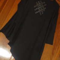 Свободен разкроен модел  рокля в черно с щампа  с дълъг ръкав, снимка 7 - Рокли - 27579114
