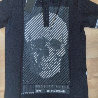 Тениска с яка тип поло PHILIPP PLEIN размер L, снимка 2 - Тениски - 44856393