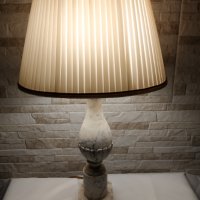 Голяма стара мраморна лампа - нощна лампа - Антика, снимка 1 - Антикварни и старинни предмети - 32782557