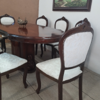 Класическа барокова трапезна маса с 8 стола, снимка 5 - Маси - 44913706