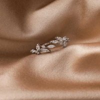 Сребърен пръстен с камъни , снимка 1 - Пръстени - 38763343