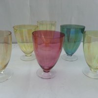 Ретро чаши цветно стъкло, снимка 5 - Антикварни и старинни предмети - 33559640