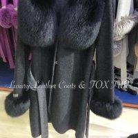 Луксозни дамски палта от естествена кожа и естествен косъм лисица, снимка 1 - Якета - 35487273