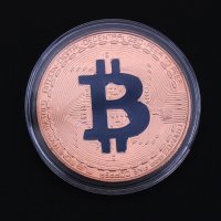 Биткойн / Bitcoin - Медна с синя буква , снимка 1 - Нумизматика и бонистика - 26508195
