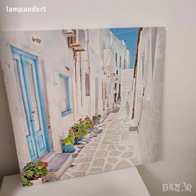 Картина със средиземноморски тесни улички, снимка 1